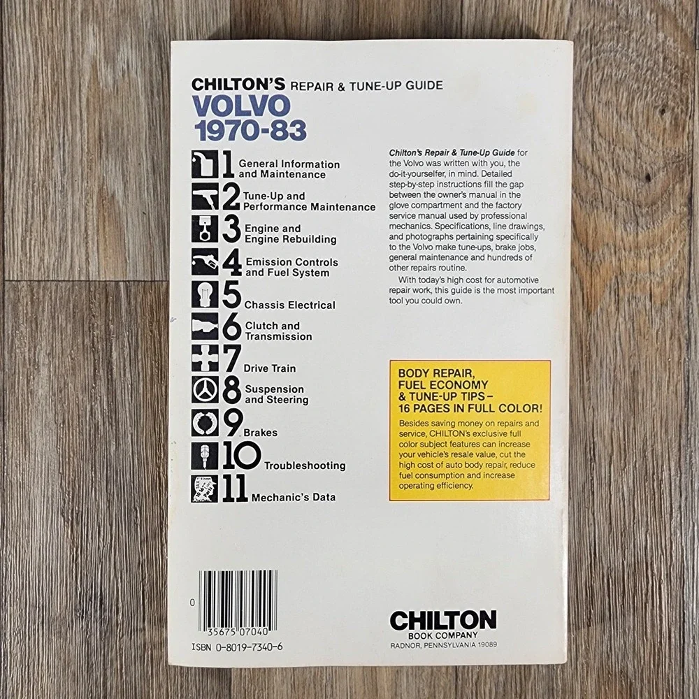 Chilton's Repair & Tune‎ Up Guide Volvo 1970-83 1800E 142S 242DL 245DL